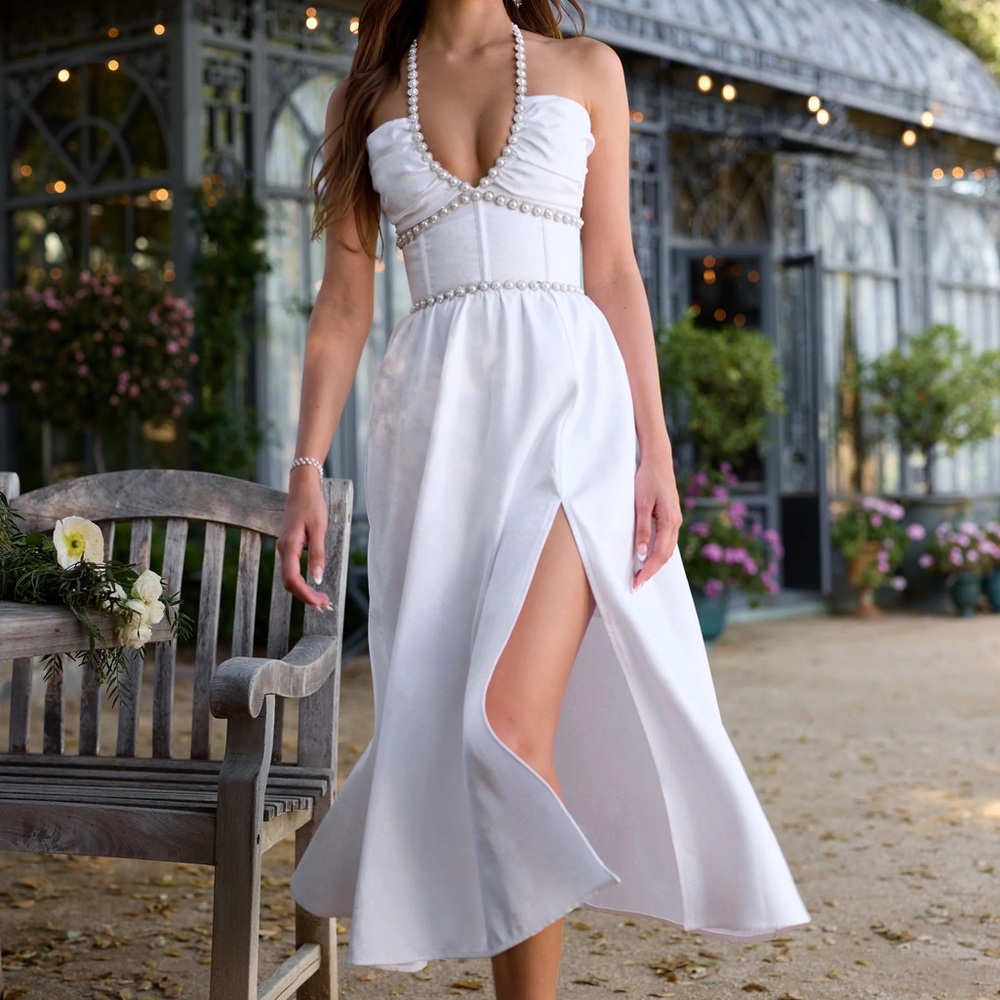 V. Chapman White Backless Dress